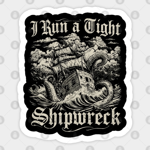 i-run-a-tight-shipwreck Sticker by JessArty